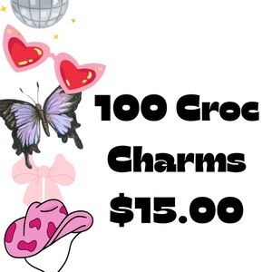 100 Colorful Cartoon Shoe Charms Set